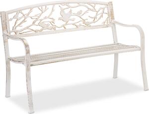 Panca da giardino relaxdays 10030989_1255 metallo bianco/bronzo 127,0 cm