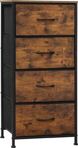 HOMCOM Cassettiera 8 Cassetti In Tessuto Rimovibili, In Legno E Acciaio Stile Industriale 45x30x116cm 91408572