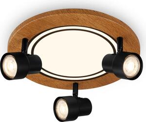 BRILONER HUNI Plafoniera LED, orientabile, commutabile separatamente, luce bianca calda, nera, 30 x 15,5 cm