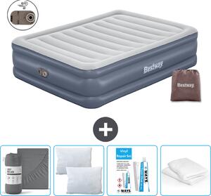 Materasso gonfiabile Bestway - 2 persone - 152 x 203 x 51 cm - Grigio - Accessori inclusi