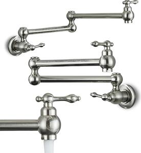 Rubinetto da cucina Ari Concord, miscelatore lavello in acciaio inox satinato, beccuccio pieghevole, aeratore integrato, cartuccia Vetroceramica