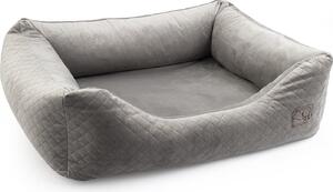 Letto per cani Premium Velvet Grey XXL - 120x95x25 cm | Divano morbido per cani e gatti
