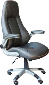 Milani Home - poltrona gaming ergonomica in ecopelle grigia, girevole con ruote, poggiatesta e supporto lombare, sedia ufficio, grigio