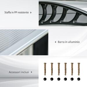 Outsunny Tettoia Moderna in Policarbonato, Alluminio e PP per Balconi, Finestre e Porte, 200x96x27 cm