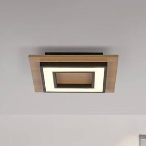 JUST LIGHT. Plafoniera LED Tola, angolare, legno, 3.000 K