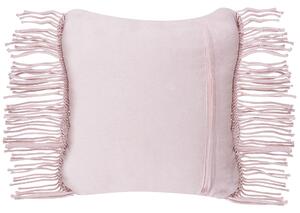 Set di 2 cuscini decorativi in macramè di cotone rosa 40 x 40 cm con nappe in corda Boho Retro Decor accessori Beliani