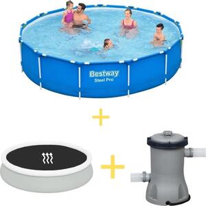 Bestway Steel Pro, piscina in acciaio, rotonda - 396x84 cm - composta da 3 parti, modello S22312