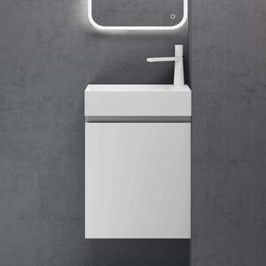 Doporro Mobile Bagno Sospeso con Lavabo Set di Mobili da Bagno, Mobile Sottolavabo per WC Ospiti 46x26x63cm Bianco opaco, Seria Pisa02