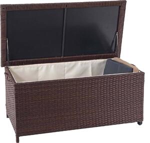 Contenitore per cuscini in polyrattan MCW-D88, cassapanca da giardino ~ Premium marrone, 51x100x50 cm, 170 l