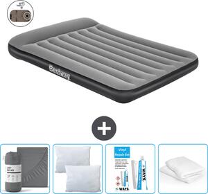 Materasso gonfiabile Bestway - Letto alla francese - 137 x 191 x 30 cm - Grigio - Accessori inclusi