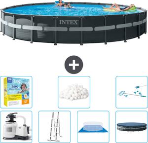 Piscina Intex Round Ultra XTR Frame - 732 x 132 cm - inclusa pompa - scaletta - telo di fondo - confezione di manutenzione della copertura - sfere filtranti - kit di pulizia