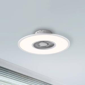 JUST LIGHT. Ventilatore da soffitto a LED Flat-Air, CCT, bianco, Ø 59,5 cm