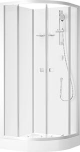 Cabina doccia 85x85 MARWELL doccia completa Shower Fresh Round - 85x85x205cm - doccia rotonda con porte scorrevoli - profili in alluminio di alta qualità