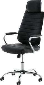 Sedia ergonomica per ufficio - Sedia da ufficio - Seduta regolabile in altezza, Pelle finta | Colore: Nero