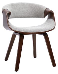 Sedia di design in tessuto effetto velluto testurizzato grigio e legno scuro ARAMIS