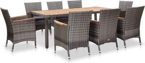 Set di sedute da giardino Tidyard 9 pezzi, set di mobili da giardino in polyrattan, set da pranzo per 8 persone, tavolo da giardino con sedie, gruppo da giardino, set di sedute