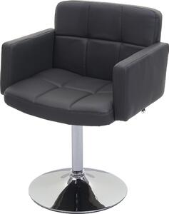 Sedia da pranzo Orlando, sedia da cucina girevole, Pelle finta cromata ~ grigio
