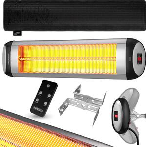 Monzana Stufa a Infrarossi 3 Livelli Calore a Parete 2500W Inclinabile a 90° Telecomando Timer 24h
