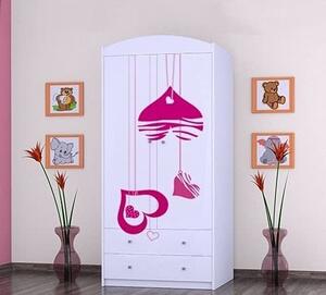 BDW Armadio, 2 ante, 2 cassetti, guardaroba, 180x90 cm, bianco