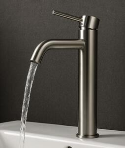 Badplaats Rubinetto Lavabo Everest XL - Grigio - Miscelatore con Kit di Montaggio e Flessibili