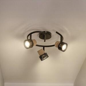 LEDVANCE Faretto da soffitto, GU10, a 3 luci, a spirale, nero