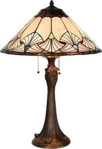 Clayre & Eef Lampada da tavolo Tiffany Ø 51x78 cm Vetro blu beige