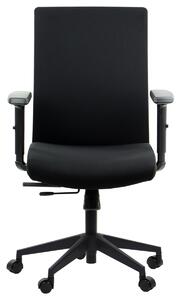 Sedia da ufficio ergonomica girevole RIVERTON F/L, braccioli regolabili, seduta scorrevole (avanti-indietro), nero