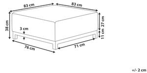 Pouf in tessuto grigio chiaro e piedini bianchi per interni ed esterni  struttura in metallo resistente all'acqua Beliani