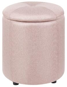 Pouf in tessuto rosa 40 x 38 cm con sgabello portaoggetti Glamour Beliani