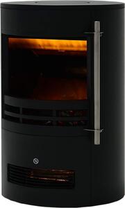 Rebecca Mobili caminetto elettrico effetto fiamma LED 3D regolabile 1000W 2000W nero