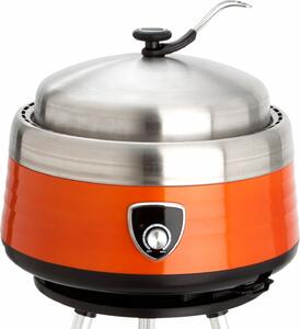 All'Grill Vulcano, griglia a carbone multifunzione con 2 accessori per griglia, coperchio e borsa per il trasporto - Arancione