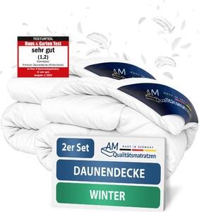 DormiGood | Piumino Premium | Set di 2 155x220 cm | Piumino invernale | 100% piumino (1140g) | Piumino | 155x220 | Piumino invernale | Inverno | Caldo | Spesso | Nomite | Downpass