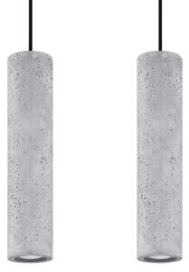 Lampada a sospensione LUVO 2 2xGU10 10W calcestruzzo 90x6x30cm Sollux Lighting
