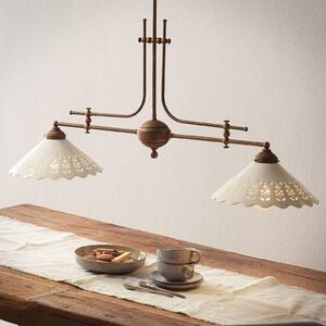 Ceramiche Pizzo sospensione con catena, 2 luce