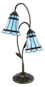 Clayre & Eef Lampada da tavolo Tiffany 61 cm Blu Marrone Poliresina