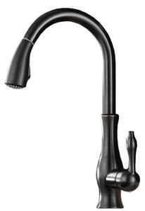 Miscelatore da cucina ATALANTE nero con doccetta estraibile RETRO