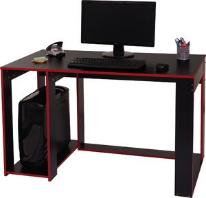 Scrivania MCW-J26, scrivania per computer e ufficio, 120x60x76 cm ~ nero-rosso