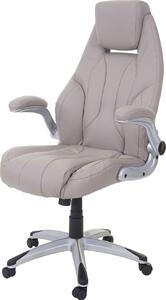 Sedia da ufficio HWC-A65, sedia da scrivania executive girevole, similpelle certificata FSC® ~ grigio tortora