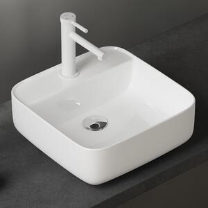 Doporro Lavabo da Appoggio 38,5x38,5x14cm, Lavandino Bagno Br¹ssel107 in Vetroceramica con Nano Rivestimenti inclusi, Bianco