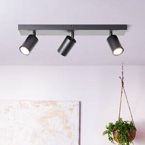 Brilliant Faretto da soffitto Jello, lunghezza 50 cm, nero, a 3 luci, metallo