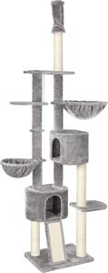 FEANDREA tiragraffi, albero tiragraffi, altezza soffitto, 2,4-2,6 m, grigio chiaro