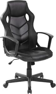 Sedie per ufficio Rebecca Mobili con rotelle in similpelle e nylon, nero