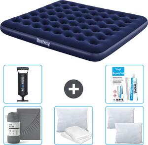 Materasso gonfiabile Bestway - 2 persone - 183 x 203 x 22 cm - Blu - Accessori inclusi