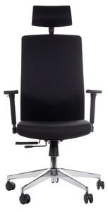 Sedia da ufficio ergonomica girevole ZN-807-C, braccioli regolabili, poggiatesta, base in alluminio, seduta scorrevole (avanti-indietro), nero