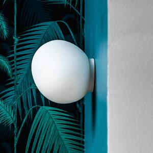 Foscarini Applique da parete di design Gregg piccola, dimmerabile, Bianco / Opale, Corridoio, Vetro, Design, Applique