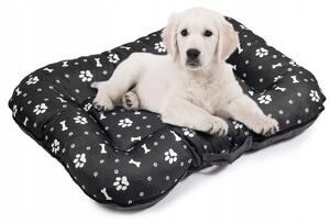 Letto per cani grande L: 95 x 75 cm Materasso impermeabile per cani Materasso per cani grandi e piccoli Codura colore: nero con motivo bianco Divano per cani