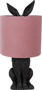 Clayre & Eef Lampada da tavolo Rabbit Ø 20x43 cm Nero Rosa Plastica