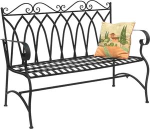 DanDiBo panca da giardino in metallo a 2 posti resistente alle intemperie panca da giardino antica 18940 panca in metallo marrone scuro 120 cm panca in ferro