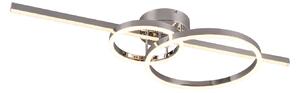 MONTILLA LED 54W dimmerabile moderna lampada da soffitto geometrica in argento di Trio