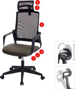Sedia da ufficio HWC-J52, sedia girevole da scrivania, poggiatesta ergonomico, similpelle ~ verde oliva